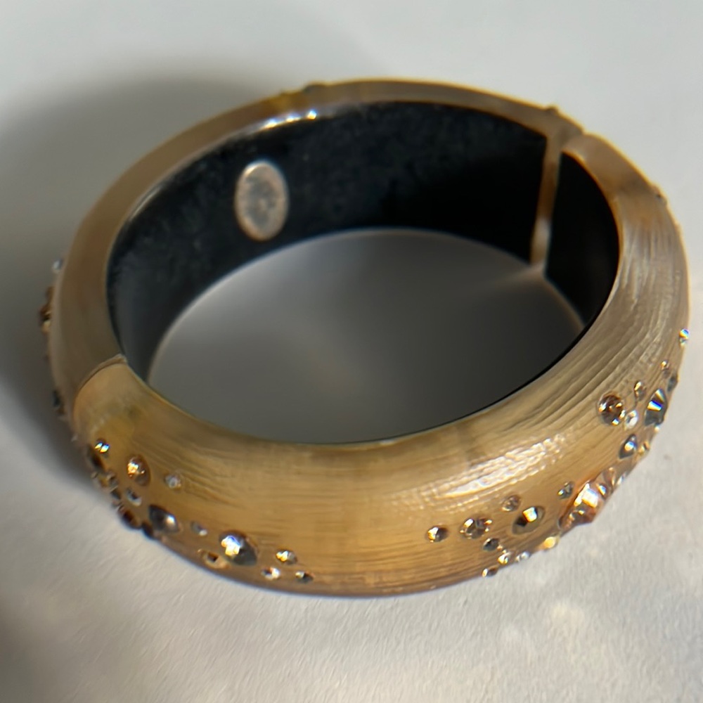 Alexis Bittar Lucite Crystal Hinged Bangle Bracelet * - Picture 14 of 15